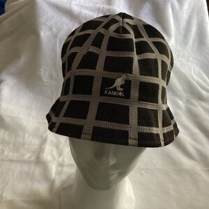 Kangol Mens/Unisex Preppy Bell Bucket Hat Geo Print Blocks Black and Gray